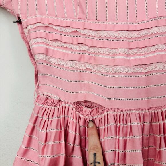Vicky Vaughn Junior Vintage Pink Short Sleeve Fit And Flare Dress Girls Size 4-5 - Picture 5 of 8